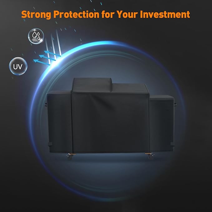 Heavy Duty 600D Polyester Cover Compatible with Pit Boss Charleston 1020 Pellet Grill Gas Griddle Combo PB1020NX Wood Pellet Grill with Handles, All Weather Protection Waterproof Cover