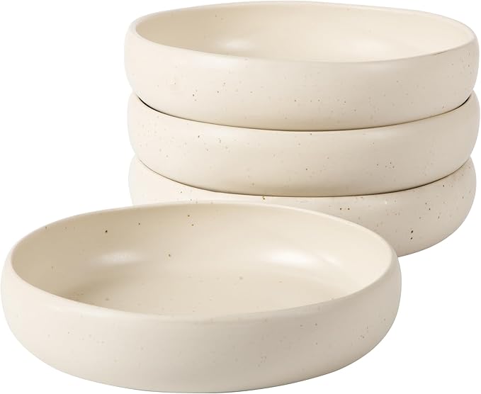Bloomhouse Corsica Clay 4 Piece Meal, Dinner, Pasta Bowl Set - Sea Salt White