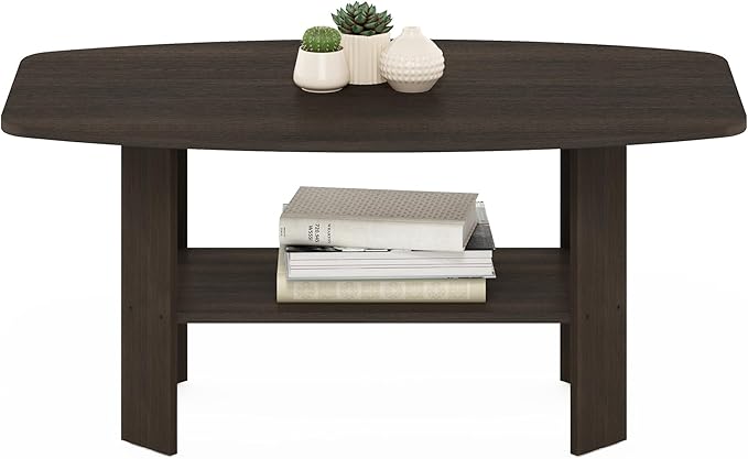 Furinno Simple Design Coffee Table, Dark Brown