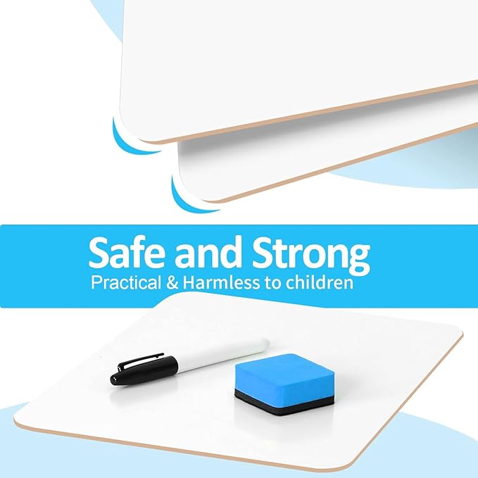 Dry Erase LapBoards, PANDRI 16 Pack Double Sided 12.5 x 9 Inch Whiteboards with 16 Erasers and 16 Markers, Dry Erase Boards for Kids Students Classroom Teacher Supplies