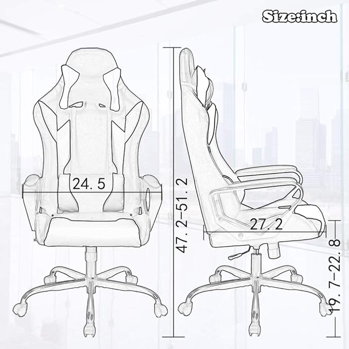 Office Chair Gaming Chair Desk Chair Ergonomic Executive Swivel Rolling Computer Chair with Lumbar Support