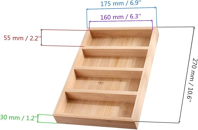TANG SONG 1 Pack Bamboo Sunglasses Display Tray Eyewear Storage Case for Home or Office