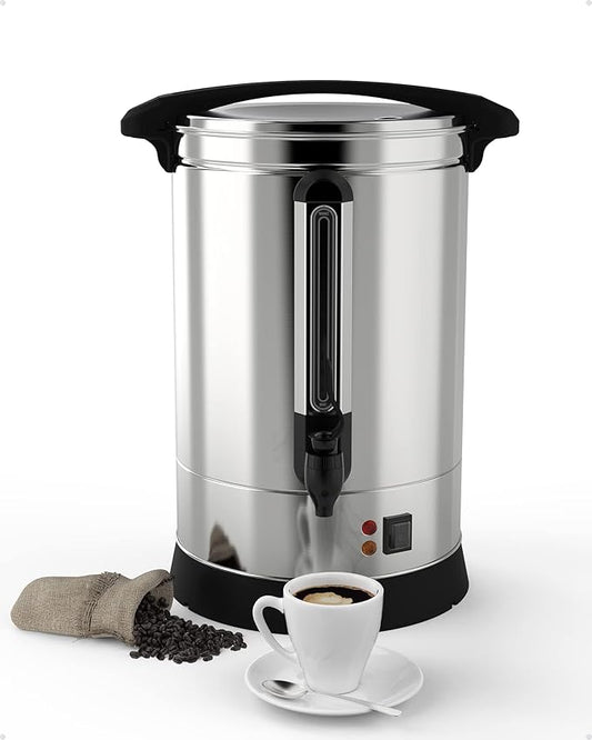 100 Cups Coffee Urn - 14l(3.8 Gallon) Large Coffee Maker,Commercial Coffee Maker - Stainless Steel, Double-Wall Insulated, Quick Brewing - Ideal for Large Events