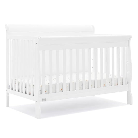 Delta Children Simmons Kids Carter 6-in-1 Convertible Crib - Greenguard Gold Certified, Bianca White