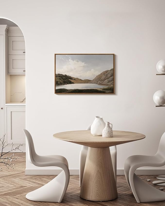 InSimSea Framed Canvas Wall Art Vintage Decor, Lakeside Nature Scenic Wall Decorations for Living Room, Large Prints, Wilderness Country Farmhouse Wall Art, Bathroom Art Wall Decor, 20"x30"