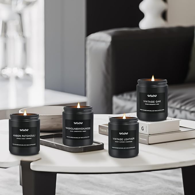 6 Pack Candles for Home Scented Aromatherapy Candles Gifts Set for Mens, Men Candle Set, 42 oz 300 Hour Long Lasting Candles, Gifts for Men, Birthday, Anniversary Present