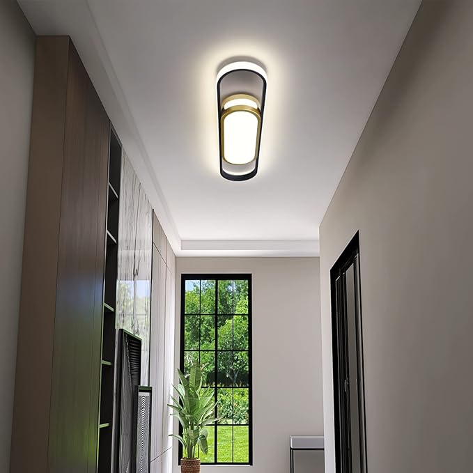 Tioolo Modern LED Flush Mount Ceiling Lights Dimmable LED Ceiling Lamp with Remote Control 2.3ft Acrylic Linear Ceiling Lighting Fixtures for Living Room Kitchen Dining Room Bedroom (40W/3000-6500K)