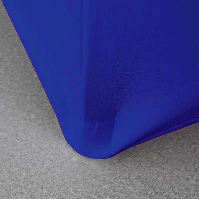 2 Pack 6FT Royal Blue Spandex Tablecloth Stretch Fitted Table Cover for Rectangular Table Event, Wedding, Banquet and Parties