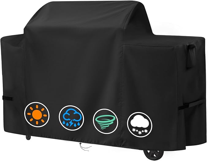 Grill Cover for Traeger Woodridge Pro/Elite, 600D Waterproof Cover for Traeger Woodridge Grill, Pellet Smoker Grill Covers Accessory, 68" L x 28" W x 46" H