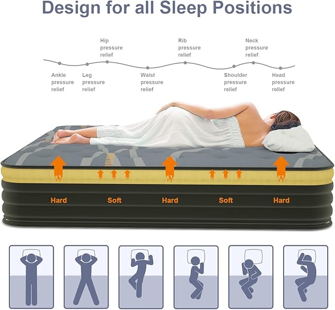 Elfreda King Mattress, 12 inch Pillow Top Hybrid Mattress, Memory Foam and Pocket Spring Firm, Supportive & Pressure Relief King Size, Bed in a Bag