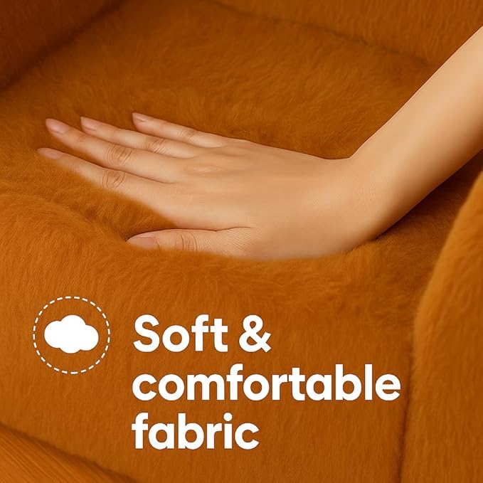 Cute Animal Toddler Foam Chair, Soft Faux Rabbit Fur, Removable Washable Cover, Kids Reading, Watching TV, or Relaxing, for Playroom, Bedroom, Living Room, 1-3 Years Old, Bear