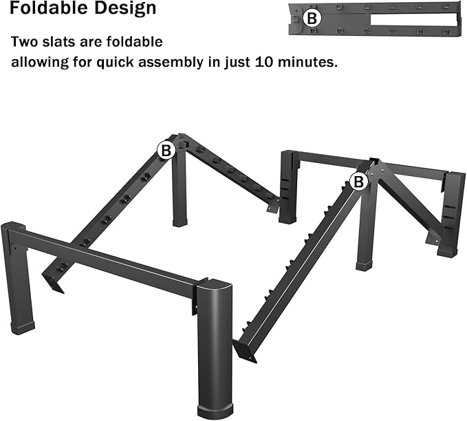 16 Inch Twin Bed Frame with Rounded Corner and Headboard Hole Mattress Retainers 3500 lbs Heavy Duty Support Metal Platform Bed Frame Noise Free No Box Spring Needed Easy Assembly