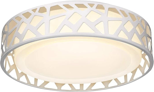 LED Flush Mount Ceiling Light, 14 Inch Dimmable Round Lighting Fixture, 20W 1400 Lumens 3000K Warm White, ETL Listed for Kitchen, Hallway, Bedroom, Stairways (Metal Body and Acrylic Shade)