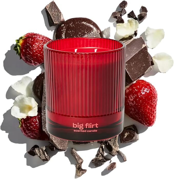 Big Flirt Luxury Scented Candle by Snif, Valentine's Day Candle, 50+ Hours, 100% Cotton Fiber Wicks, Soy Wax Blend, Non-Toxic, Vegan, 8.5 oz