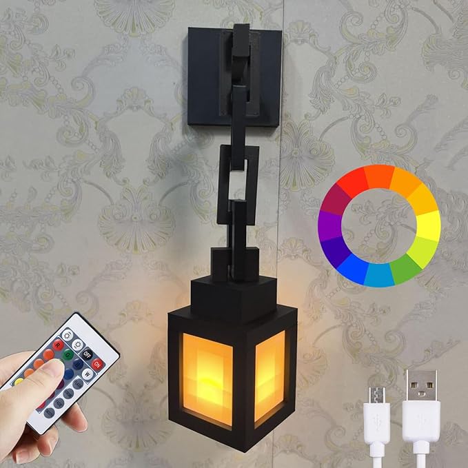 Pixelated Lantern Night Light - Rechargeable 16-Color LED Mood Light w/Remote & Touch Control, Portable Wall/Table Lamp for Bedroom Decor, Kids Room, Camping & Gifts