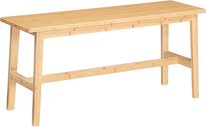 HOOBRO 39.3'' Bamboo Dining Bench, Farmhouse Table Bench, Kitchen & Living Room Furniture, Easy to Assemble, Sturdy and Stable, Natural YL03CD01G2