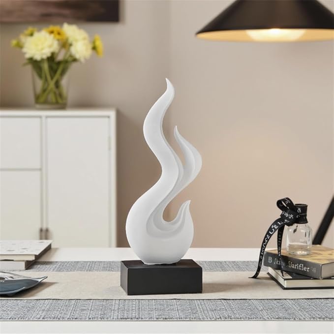 AWNR Abstract Art Deco Decor Statues for Home,Shelves,Table,Living Room, Dining Room,Modern Sculpture Decoraciones of Homes for Sale (White)