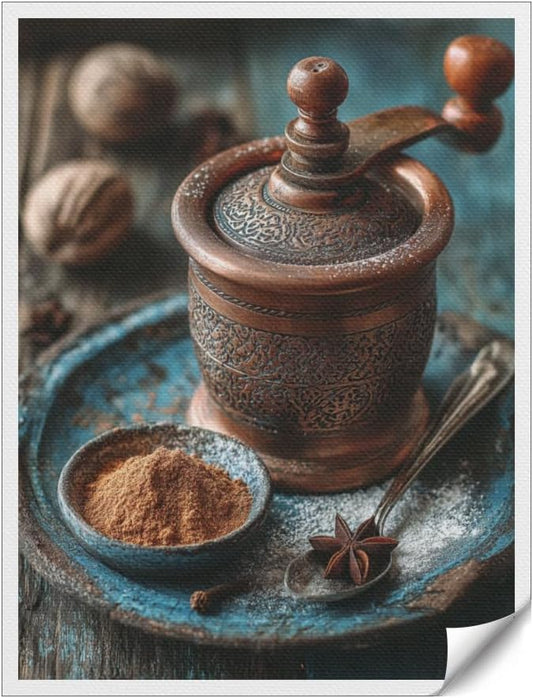 RPSIRVFO Painting Spices Oil Art Unframed Decor Spices with copper grinder Suitable for decorating bedrooms living rooms kitchens corridors bathrooms and dorm