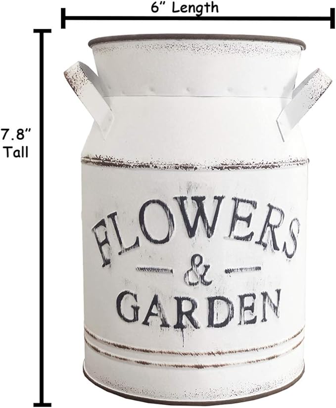 Galvanized Metal Rusty Milk Can Jug Pot for Home,Garden Decoration or Gift