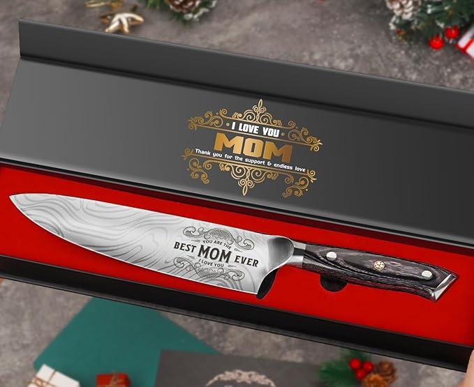 Gifts for Mom Christmas Day Mother Women, 8" Professional Chef Knife - Xmas Gift, German High Carbon Stainless Steel Kitchen Knife Set, Mom Birthday Mother Day Gift