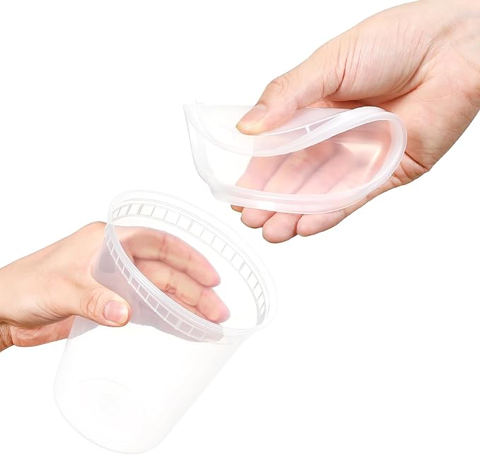 AOZITA 20 Sets 32 oz Plastic Deli Food Containers With Lids, Airtight Food Storage Containers, Freezer/Dishwasher/Microwave Safe, Soup Containers For Takeout Meal Prep Storage