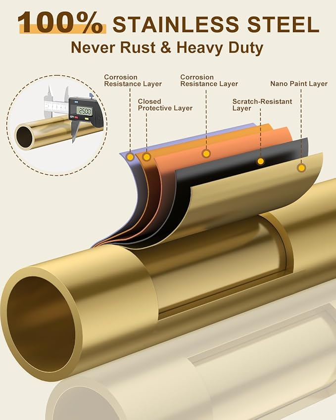 100% Stainless Steel Clothing Rack Load 760LBS, Ultra-Stable Heavy Duty Clothes Rack W/ Reinforced Rubber Ring, Extendable Adjustable Rolling Garment Racks W/ Sturdy Wheel for Portable Hanging Clothes