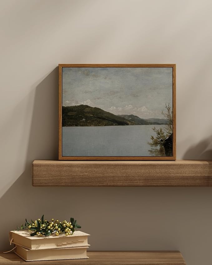 InSimSea Framed Canvas Wall Art Vintage Decor, Home Decor Classical Landscape Paintings Artwork, Vintage Nature Decor, Retro Wall Decoration for Bedroom Living Room Bathroom, 11"x14"