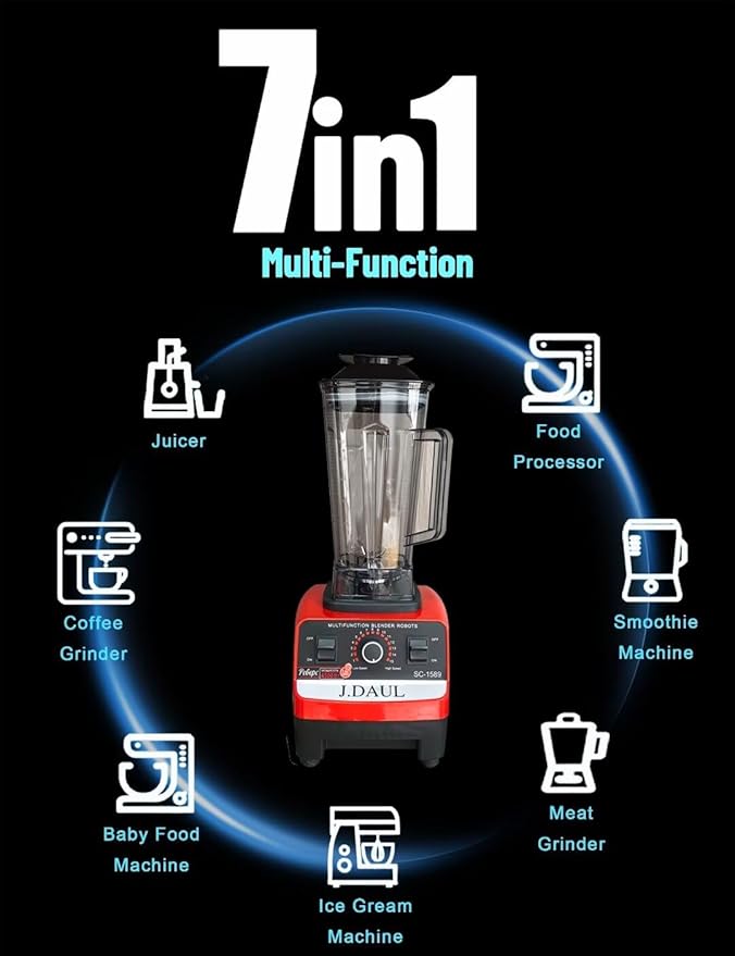 Professional High Speed Blender for Shakes and Smoothies,Home Commercial Countertop Food Processor,2500W 9525 Pure Copper Motor,Double Bearing Blades