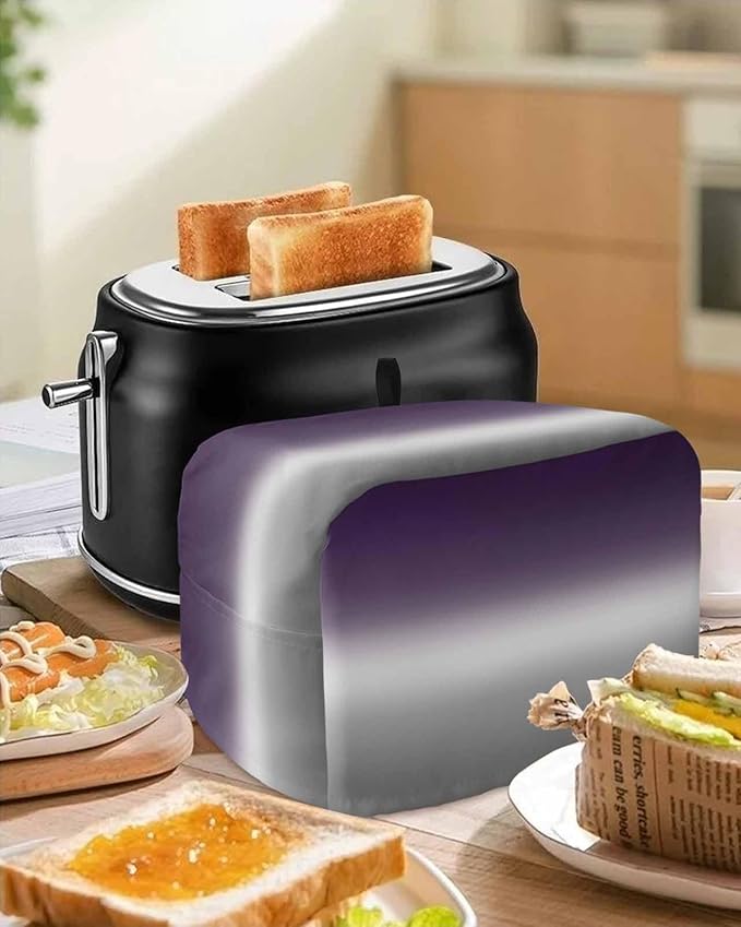 Toaster Cover 4 Slice Purple Grey Ombre Toaster Oven Cover with Pockets Gradient Gradual Color Dustproof Bakeware Protector Small Kitchen Appliance Dust Covers and Fingerprint Protection for Women