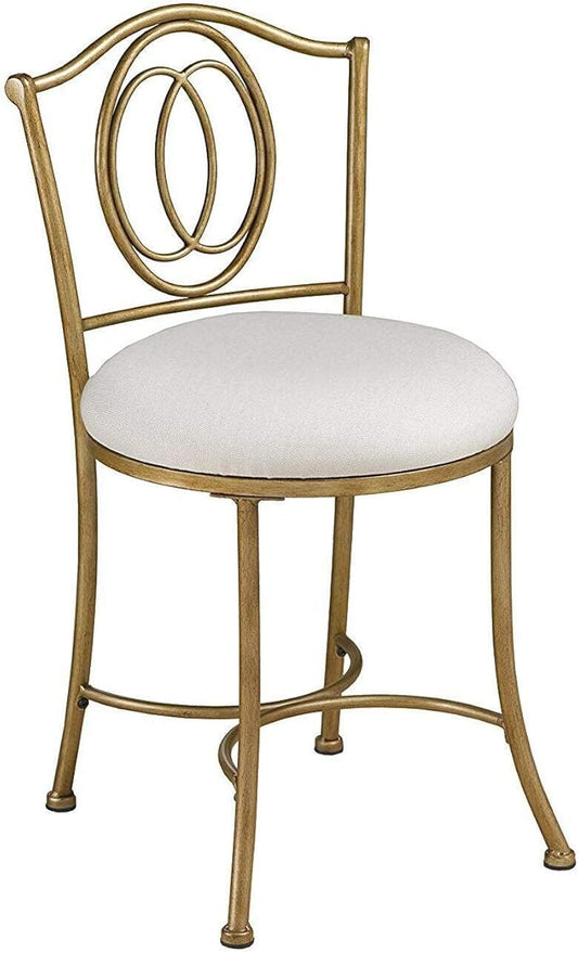 Hillsdale, 50945A, Emerson Metal Vanity Stool, Golden Bronze