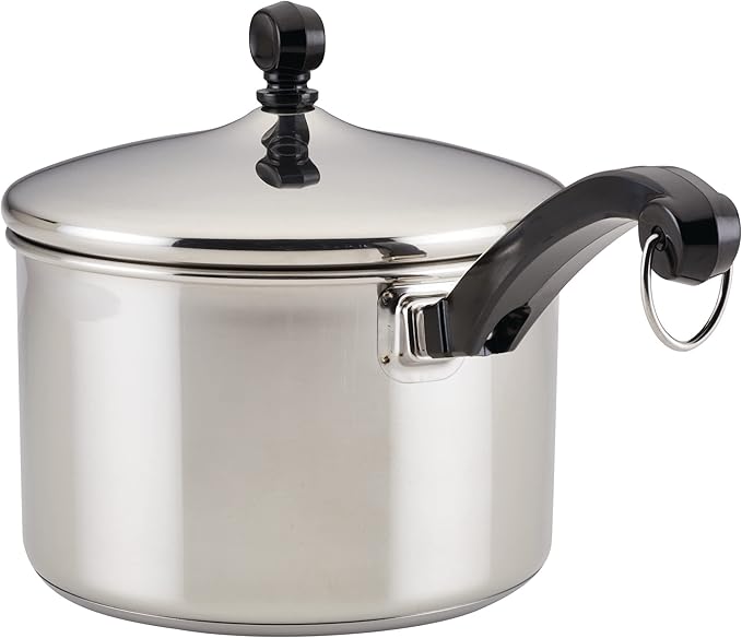 Farberware Classic Stainless Steel Sauce Pan/Saucepan with Lid, 3 Quart, Silver
