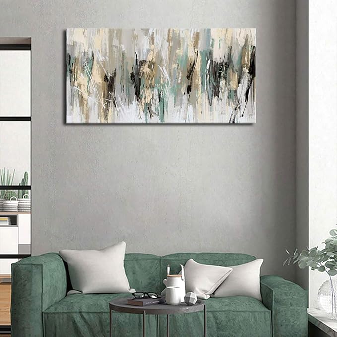 tigeridge Abstract Wall Art Grey Canvas Art Modern Canvas Pictures Contemporary Canvas Artwork for Bedroom Living Room Bathroom Kitchen Office Home Wall Decor Framed Ready to Hang 24" x 48"