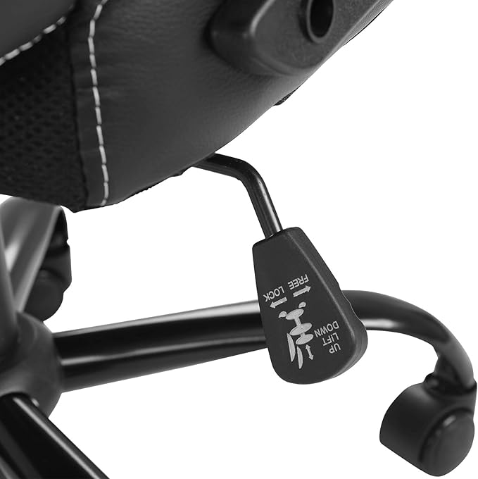 Modern-Depo Ergonomic Gaming Chair for Teenagers Juniors, High Back Swivel Racing Computer Chair, Height Adjustable Gaming Chair, Soft Padded Armrest, Black Grey