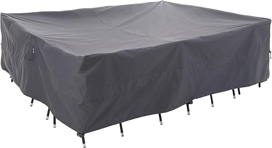 WJ-X3 Extra Large Patio Furniture Set Covers Waterproof, Outdoor Table Cover Heavy Duty, Lawn Sectional Set Cover Anti-Fading, High Wind Resistant & Anti-UV, 180W x 96D x 36H in, Grey