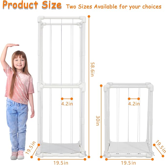 Stuffed Animal Storage Zoo Organizer, PVC Stuffy Toy Zoo Holder, 58'' Tall Vertical Plush Organizer, Large Stuffed Toy Cage for Nursery and Playroom