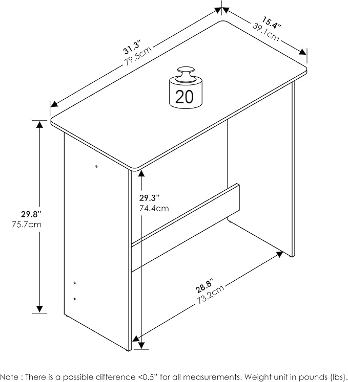 Furinno Simplistic Study Table, White
