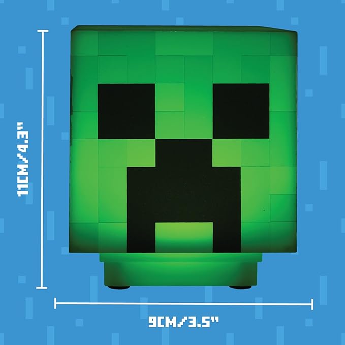 Paladone Minecraft Creeper Desk Light with Official Creeper Sounds, Handheld Night Light for Kids Room or Gamer Décor - Licensed Minecraft Gifts
