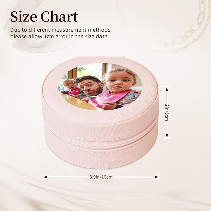 Personalized Jewelry Box Gifts for Women - Custom Jewelry Organizer with Image Text Logo - Customized Travel Leather Jewelry Case for Mom Wife Wedding Girls