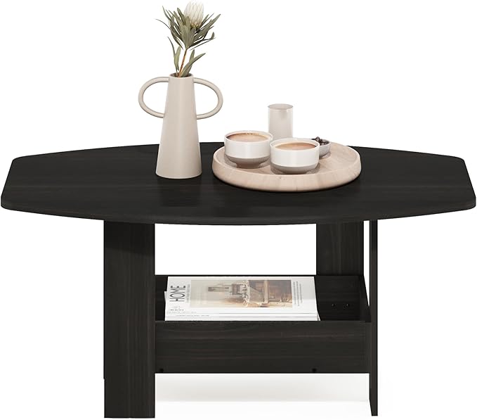 Furinno Simple Design Coffee Table with Storage Compartment, Espresso