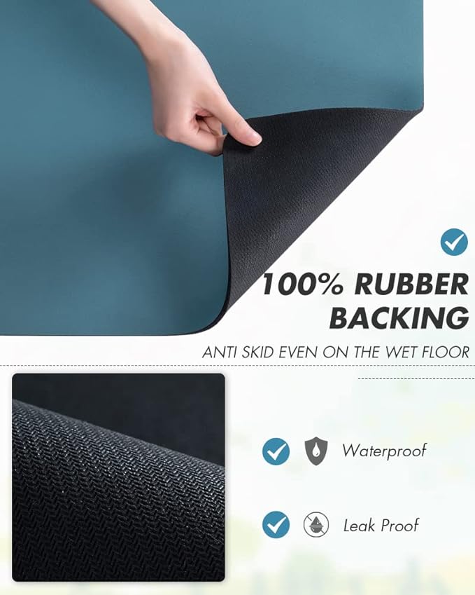 AMOAMI-Coffee Mat Hide Stain Rubber Backed Absorbent Dish Drying Mat for Kitchen Counter-Coffee Bar Accessories Fit Under Maker Machine Pot Espresso Machine Dish Rack