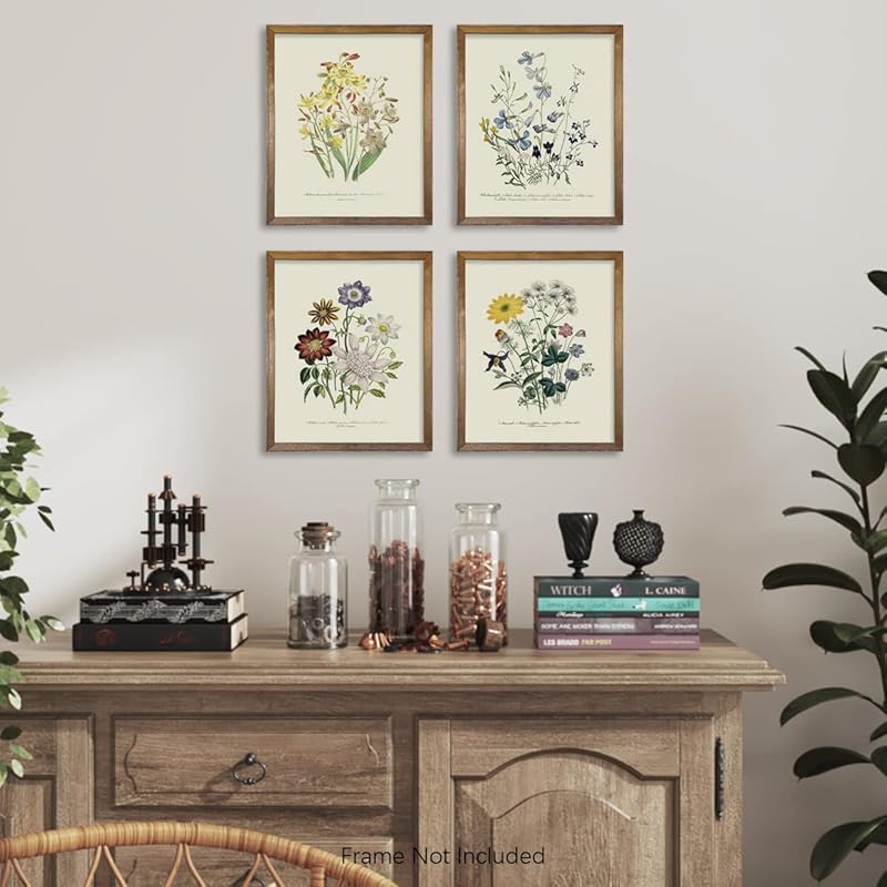 Rustic Modern French Country Cottagecore Wall Art - Primitive Green Magnolia Leaves Pictures Gallery Gift - Farmhouse Plant Botanical Floral Kitchen Room Decor - Watercolor Vintage Flower Poster Print