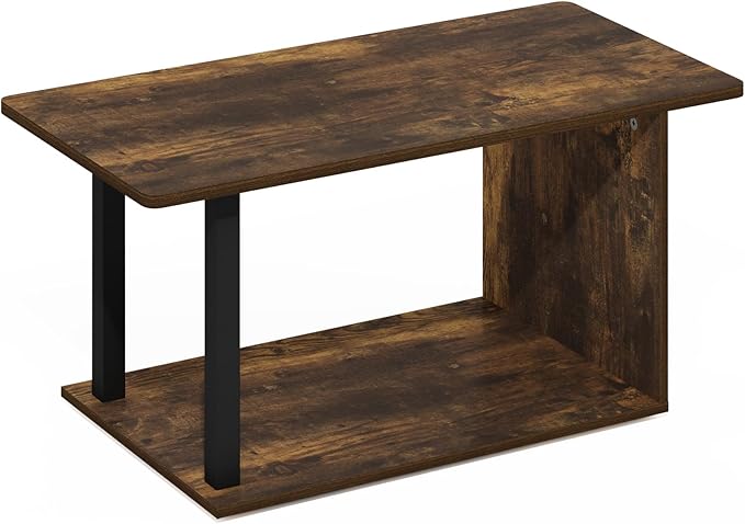 Furinno Basic Home Living Coffee Table, Amber Pine/Black