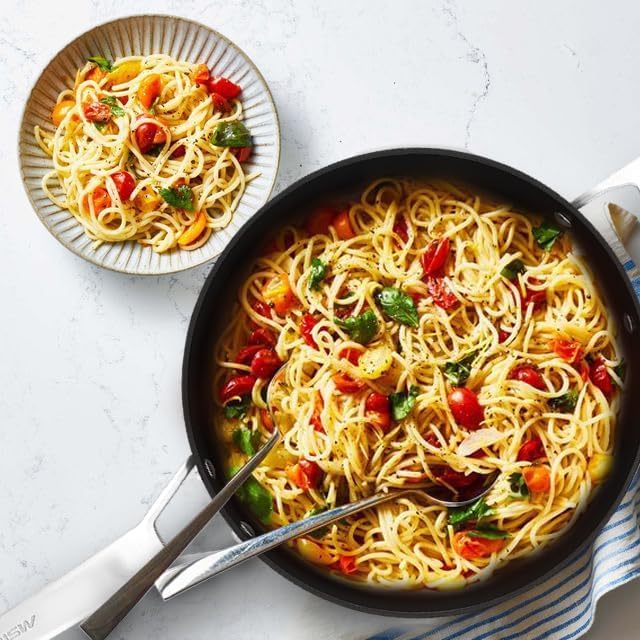 MsMk Nonstick Deep Frying Pan, 4.5 Quart Saute Pan with lid, 11 inch, Stay-Cool Handle, Smooth Bottom, PFAS Free Non-Toxic, Oven safe to 700℉, Induction, Ceramic and Gas Cooktops