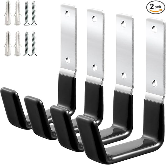 Heavy Duty Steel Garage Hooks,Garage Storage Utility Hooks,Anti-Slip Hanger, Tool Organizer,Steel Wall Mount Organizer, Garden Hose Hanger (Small-4PC)