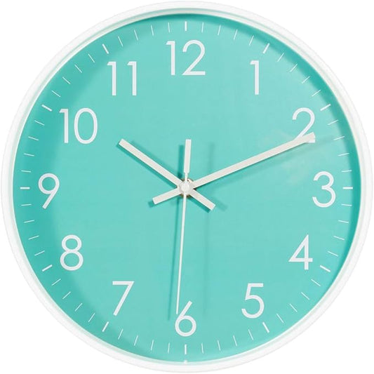 Indoor Silent Non-Ticking Quartz Modern Simple Wall Clock Digital Quiet Sweep Movement Office/Kitchen/School/Living Room Decor 10 Inch