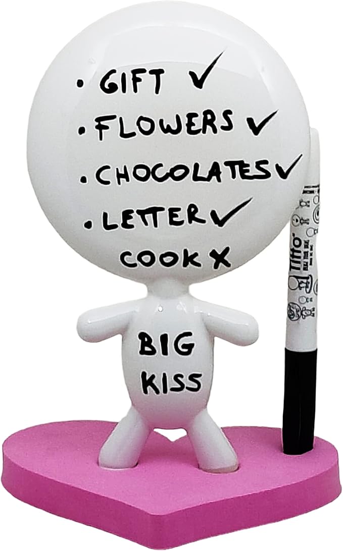 Gift idea - Dry Erase Board - TITTO in Love, Draw Your Ideas - Ideal for Home & Office Decor - Pink Work Home Office (Pink)