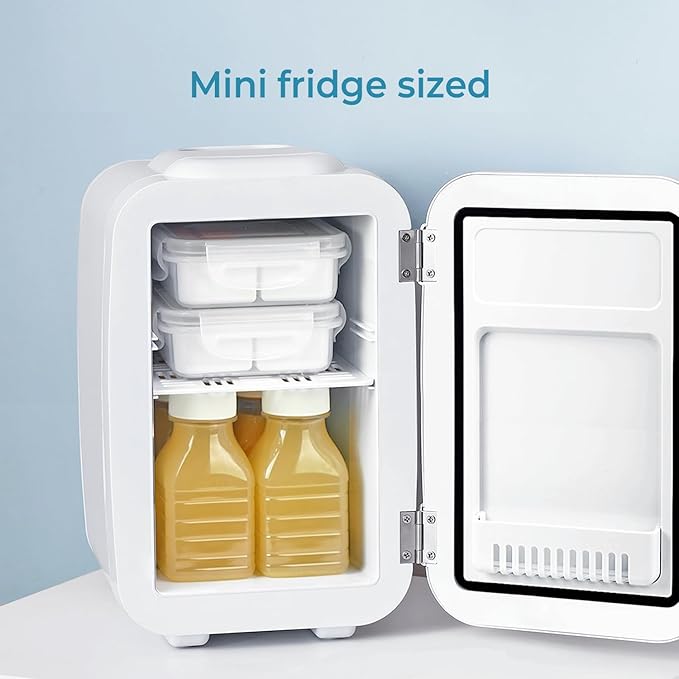 carrotez 2 Compartment Snack Containers, Mini Snack Containers for Mini Fridge, Small Food Storage Containers, Airtight Lids, Reusable, 1.1 cup, 2 PACK