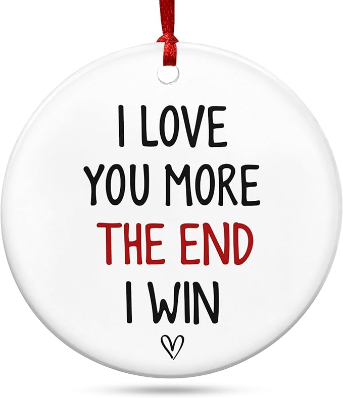 Christmas Couple Gifts for Girlfriend Boyfriend - Ceramic Christmas Ornaments 2025 for Tree Decorations - I Love You Gifts for Gf Him Her Women Men, Wife Husband Gift Ideas, Stocking Stuffers