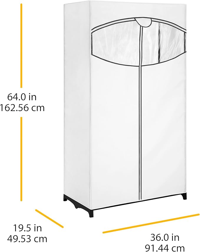Whitmor White, Clothes Closet Fabric Cover, 36"