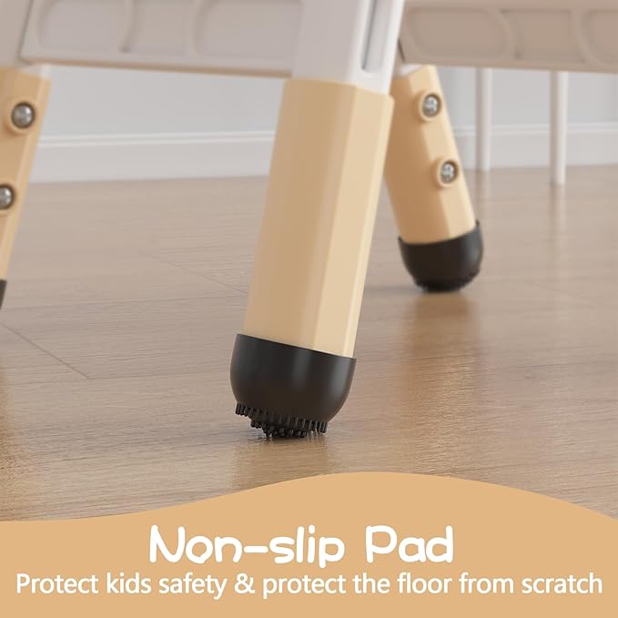 GAOMON Kids Chair, 3 Level Height Adjustable Kid Chair, Plastic Toddler Chairs for Children Boys Girls Age 2-6, Suitable for Home Family Classroom Nursery Indoor Use (2 Pack, Natural)